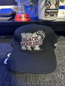 Vintage New York Yankees SnapBack Negro League Black Yankees Hat Rare Velcroback - Picture 1 of 7
