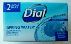 Dial Spring Water Bar Soap-2 Pack-3.2 Oz Each-Antibacterial- Free Shipping - Picture 1 of 3