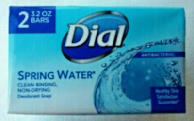 Jabón con barra de agua de manantial Dial - Paquete de 2 - 3,2 OZ cada uno - Antibacteriano - Envío gratuito Foto 1 de 3