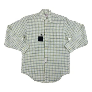 Brooks Brothers Long Sleeve Linen Shirt - White with Blue/Green - Size: S - Picture 1 of 3
