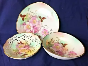 Three Lovely Vintage Schumann Arzberg Germany "Wild Rose" Candy Bowls - Picture 1 of 8