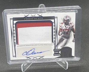 CHRIS OLAVE 2022 LEAF TRINITY FOOTBALL ROOKIE PATCH AUTO /49 OHIO STATE SAINTS - Bild 1 von 2