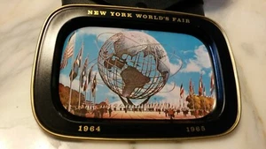 1964-1965 NEW YORK WORLD'S FAIR UNISPHERE METAL TRAY NOS. 7"×5" U.S. Steel - Picture 1 of 4