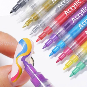 10x Nail Art Pencil Pen Graffiti Gel Pen Nail Art Drawing Pen Painting Liner AU - Picture 1 of 12