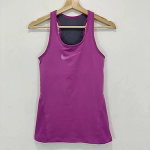 Nike Dri-Fit Activewear Top Singlet Women S Slim Fit Fucshia Built In Bra VGC - Picture 1 of 8