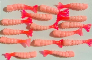 SHRIMPY SHRIMP TAILS 15 count 4oz Jar Strong Shrimp Scent  2 1/2 inch soft baits - Picture 1 of 3