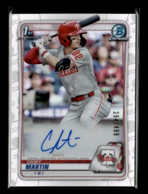 2020 Bowman Draft #CDA-CM Casey Martin Chrome Auto Refractor /499 - Image 1 of 2