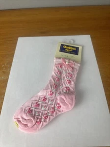 VTG 1994 Oshkosh B'gosh Pink Socks 4-5 1/2 Bows Faux Pearl Accents New Rare - Picture 1 of 6