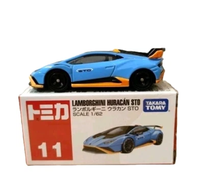 Coche diecast Tomica Lamborghini Huracan STO No.11 azul 1/62 Takara Tomy Japón Foto 1 de 4