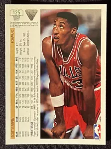 Tarjeta de baloncesto Scottie Pippen 1991-1992 Chicago Bulls cubierta superior #125 - Imagen 1 de 2