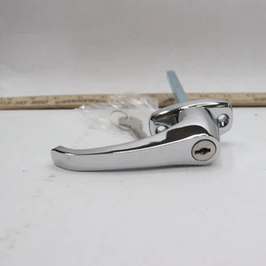 L-Style Handle Square Shaft Key-Locking Chrome 360 Rotation 1 3/4" x 5/16" x 4" - Picture 1 of 4