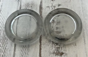 Vintage Rauchglas Möbel Untersetzer 2er Set ~ 2 5/8" Außendurchmesser 2" ID beschädigt - Bild 1 von 6
