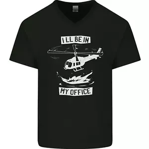 T-Shirt Helicopter Pilot Ill Be in My Office Herren V-Ausschnitt Baumwolle - Bild 1 von 11