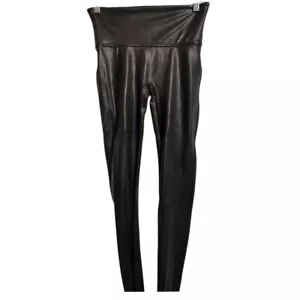 Spanx 2437 Women's Faux Leather M Medium Leggings - Black - Picture 1 of 5