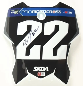 Placa de número de bicicleta de motocross #22 firmada por Jalek Swoll emitida en carrera (PA) - Imagen 1 de 2