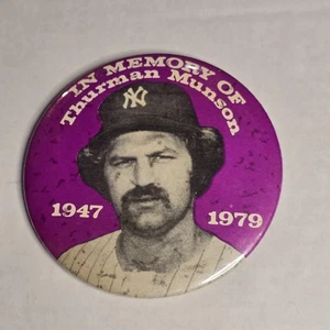 Vintage New York Yankees Mütze Kappe Druckknopflasche MLB Baseball Thurman Munson Memorial - Bild 1 von 6