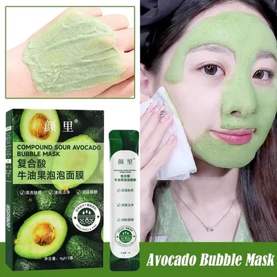Avocado Bubble Mask Deep Cleansing Blackhead Moisturizing Self/foaming L2B2 - Image 1 of 4