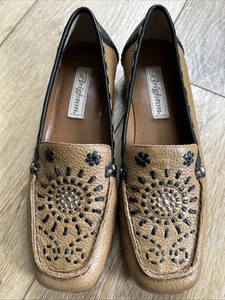 Women’s Brighton Kafka Brown Black Studded Loafers Size 6.5 - Picture 1 of 9