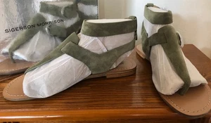 NEW Sigerson Morrison Sandals EUR 38 US 8 Bosco Suede Leather Caitlyn Adj Buckle - Picture 1 of 4