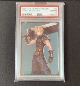 PSA 10 MAGIC THE GATHERING FINAL FANTASY ART SERIES 50 CLOUD, EX-SOLDIER - Picture 1 of 2