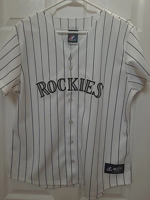 Camiseta de colección de los Colorado Rockies XL Todd Helton majestuosa MLB cosida a rayas  Foto 1 de 4
