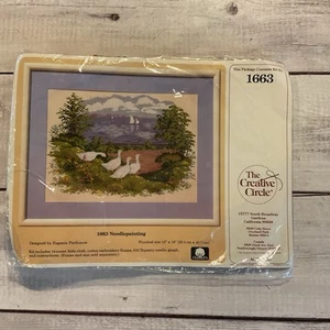Creative Circle Counted Cross Stitch Kit Geese Lake Outdoors Sailboat #1663 - Picture 1 of 5