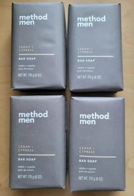 Lote de 4 - MÉTODO JABÓN BARRA HOMBRE CEDRO Y CIPRÉS 170g/(6 OZ) AROMA A+ Foto 1 de 4