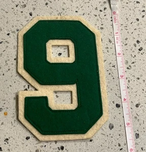 Letterman Felt Patch Letter Number 9 Green White - Picture 1 of 3
