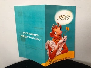 Vintage Borden's Ice Cream Dairy Food Menu with Interior No Prices Unused - Picture 1 of 5