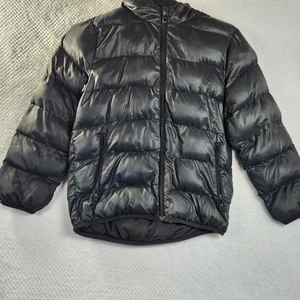 Genuine Adidas Boys Black Puffa Jacket with Hood Age 7-8 - Picture 1 of 9
