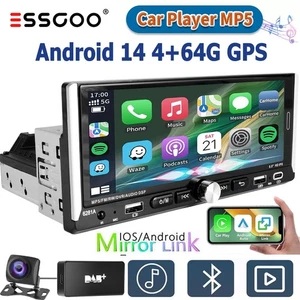 4+64G Autoradio 1DIN 6.9" DAB Android 14 Carplay GPS NAVI Wifi BT SWC FM RDS KAM - Bild 1 von 13