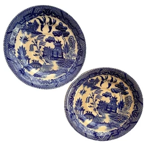 Juego de 2 platillos litopanos vintage House of Blue Willow Japón excelentes piezas - Imagen 1 de 8