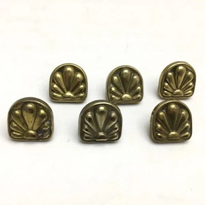 Menge 6 Vintage Messing Schubladenknöpfe Schrankknopf Blume Restauration Hardware - Bild 1 von 5
