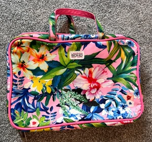 Soho London New York ~  Floral ~ Zipper Cosmetic /Hanging Travel Bag ~ Large - Picture 1 of 11
