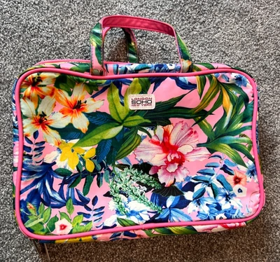 Soho London New York ~  Floral ~ Zipper Cosmetic /Hanging Travel Bag ~ Large - Image 1 of 4