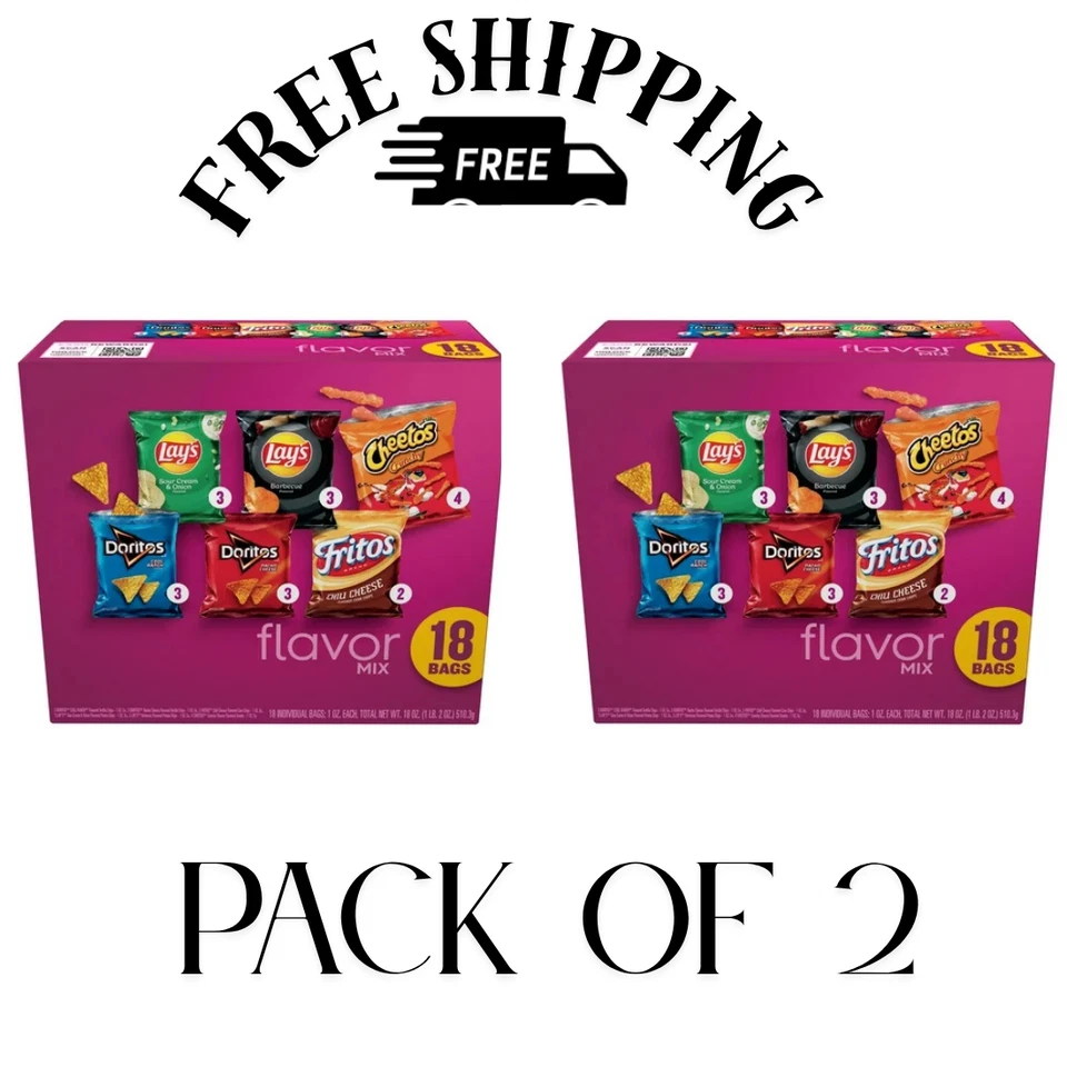 (PACK OF 2) Frito Lay Flavor Mix Chips Variety Pack, 1 oz, 18 Count - Image 1 of 1