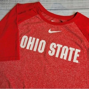 Nike Tee Dri Fit Ohio State Buckeyes Short Sleeve Shirt Mens‎ XL Two Tone Red - Picture 1 of 8