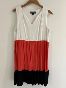 Perceptions New York Sleeveless V-Neck Dress Size Medium Linen Blend - Picture 1 of 6