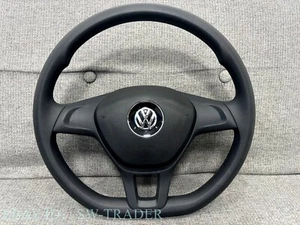 Genuien Volkswagen Flat Bottom Steering Wheel GOLF POLO CADDY T5 T6 PASSAT JETTA - Picture 1 of 4