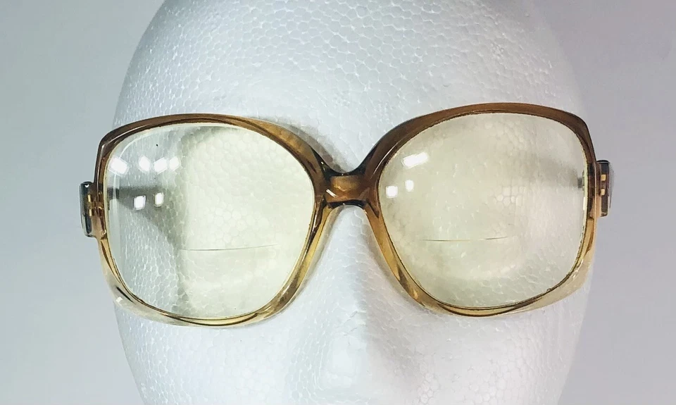 Monturas de gafas vintage de coñac de gran tamaño redondas Marc Gaillard años 80 Francia Foto 1 de 4