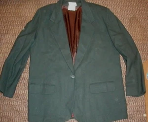 London Fog Woman 100% Worsted Wool Blazer Green size 16 Regular - Picture 1 of 5