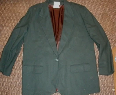 Blazer London Fog Mujer 100% Lana Worsted Verde Talla 16 Regular Foto 1 de 4