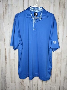 FJ FootJoy Polo Shirt Mens Large Blue Golf Casual Short Sleeve - Picture 1 of 7