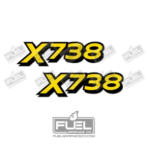 X738 Lawn Tractor Lawnmower Premium Vinyl Decal 2-Pack - 6" wide x 1.68" tall - Picture 1 of 3