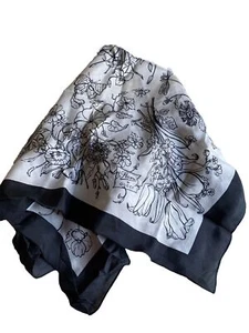 GUCCI Flora Black & White Flora Print Silk Scarf 100% Authentic Women Gift - Picture 1 of 9