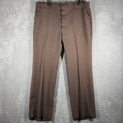 Vintage Levis Pants Men's 39x31 Sta Prest Action Slacks Talon Zip Brown Wide Leg - Image 1 of 4