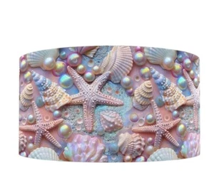 1.5 INCH GROSGRAIN RIBBON Hair Bow Supplies 1250022 Starfish Shell Beach Ocean - Picture 1 of 2