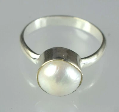 Anillo redondo de 13,75 quilates natural blanco de perlas del Mar del Sur gemas para hombre VER VDO Foto 1 de 4