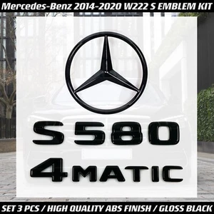Mercedes-Benz W222 14-20 S580 4MATIC Star Emblem Badge Stickers for Rear Trunk - Picture 1 of 6