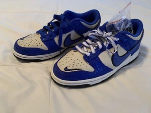 Nike Dunk Low Jackie Robinson Kids Shoes Youth 5 Y Blue White DV2203-400 - Picture 1 of 12